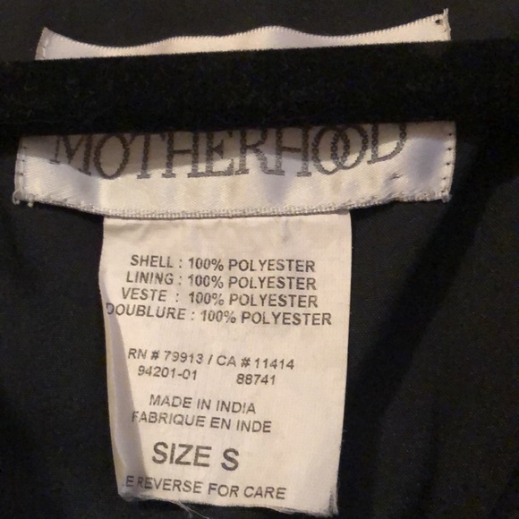 Motherhood Maternity sleeveless dress dark blue with pink and red dots, S, EUC - Picture 2 of 4